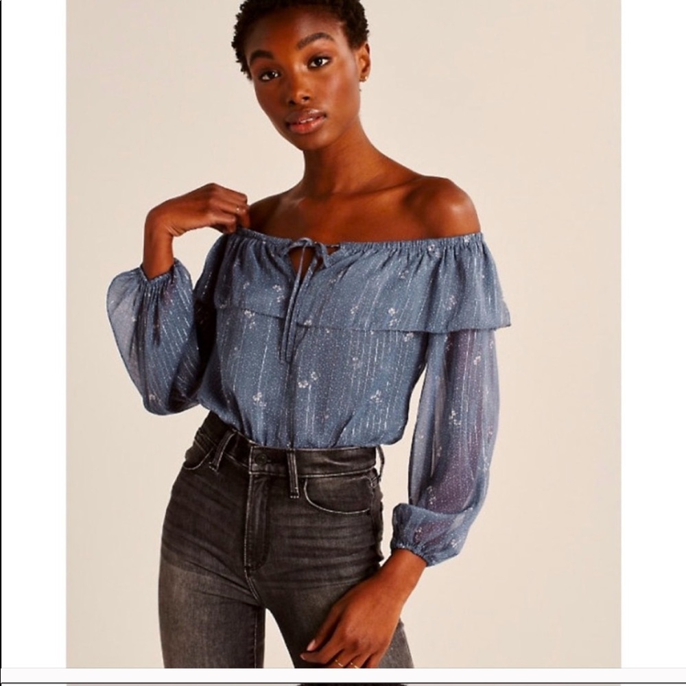 Off the shoulder chiffon body suit